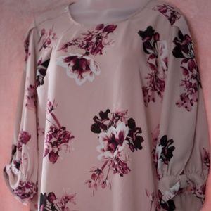 Pink Floral Worthington Blouse
